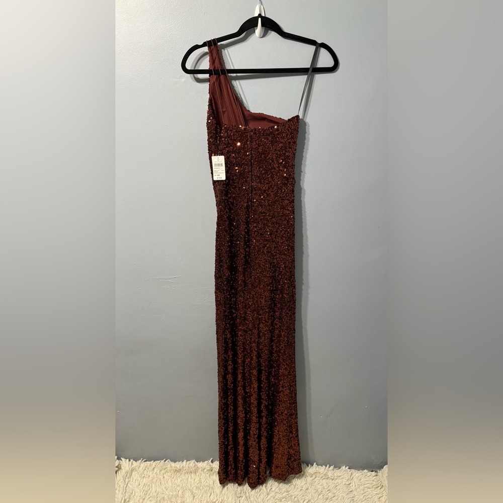 NWT Windsor Lyla Formal Sequined Floor Length Gown in Copper Women’s Size XS‎ - Picture 4 of 12
